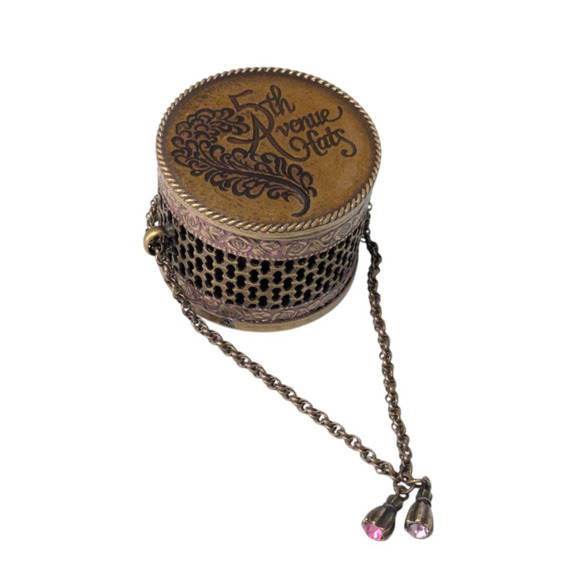 Vintage Sweet Romance USA 5th Avenue Hats Miniature Hat Box Trinket Box Fashion - Picture 1 of 9